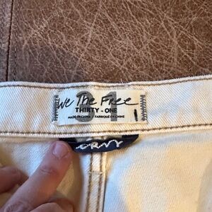 We The Free Distressed Cream Jeans